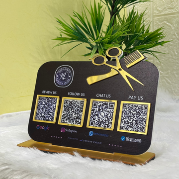 4QR|CUSTOMISED QR STANDEE FOR SALON BUSINESS