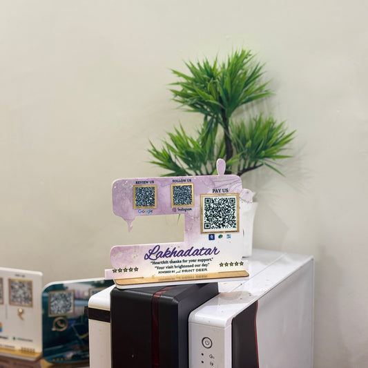 3Qr  Sewing Machine Qr Standee |Premium Standee in Custom Shape Stand|