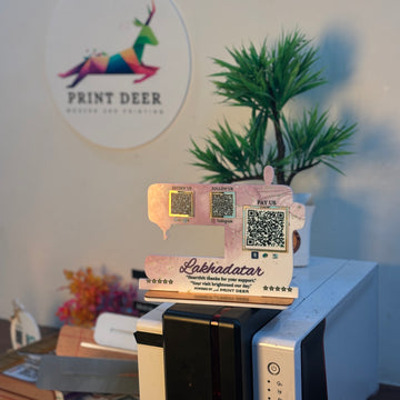 3Qr  Sewing Machine Qr Standee |Premium Standee in Custom Shape Stand|