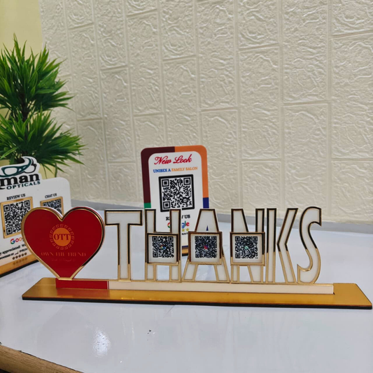 3 QR STANDEE | PREMIUM CUSTOMISED STANDEE | THANKS CUTOUT STANDEE