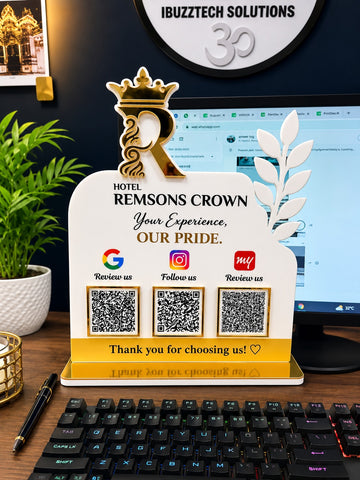 Hotel & Restaurant Multi QR Feedback Standee