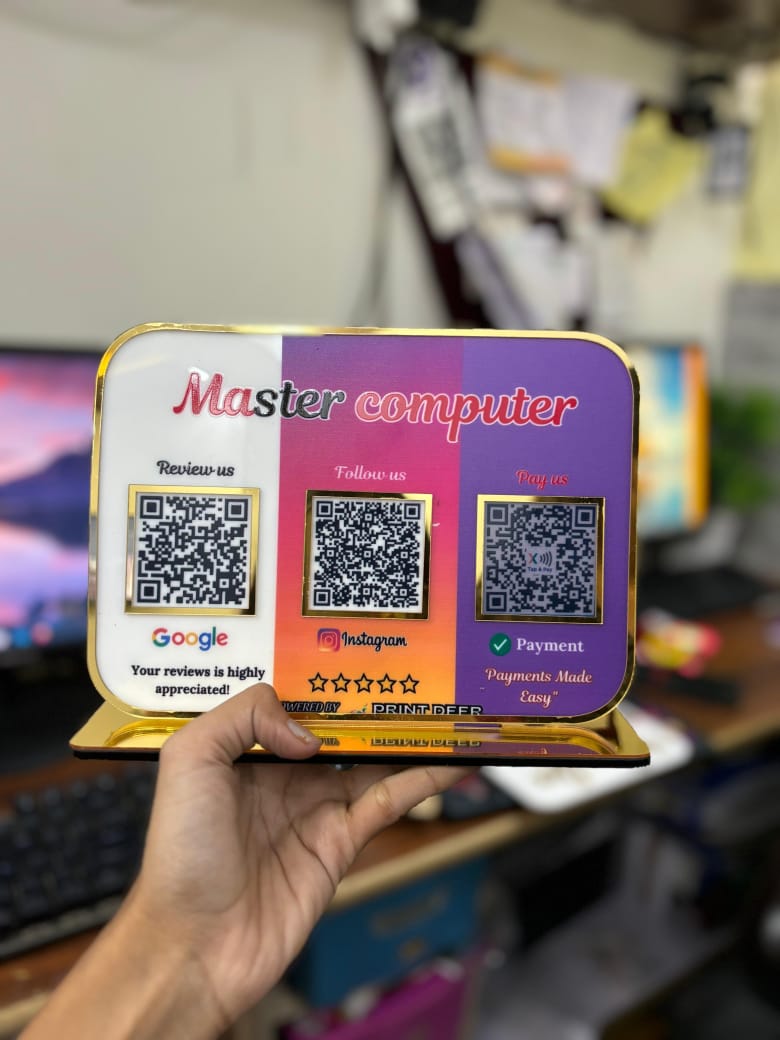 2QR | 3QR | 4QR Multiple QR Display Standee – Premium NFC Stand