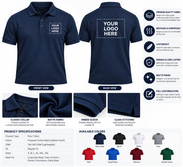 Customized Polo T-Shirts | 100% Matte Fabric