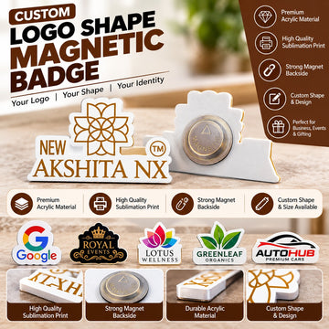 Acrylic Magnetic Badge for Staff & Corporate Use | UV Printed