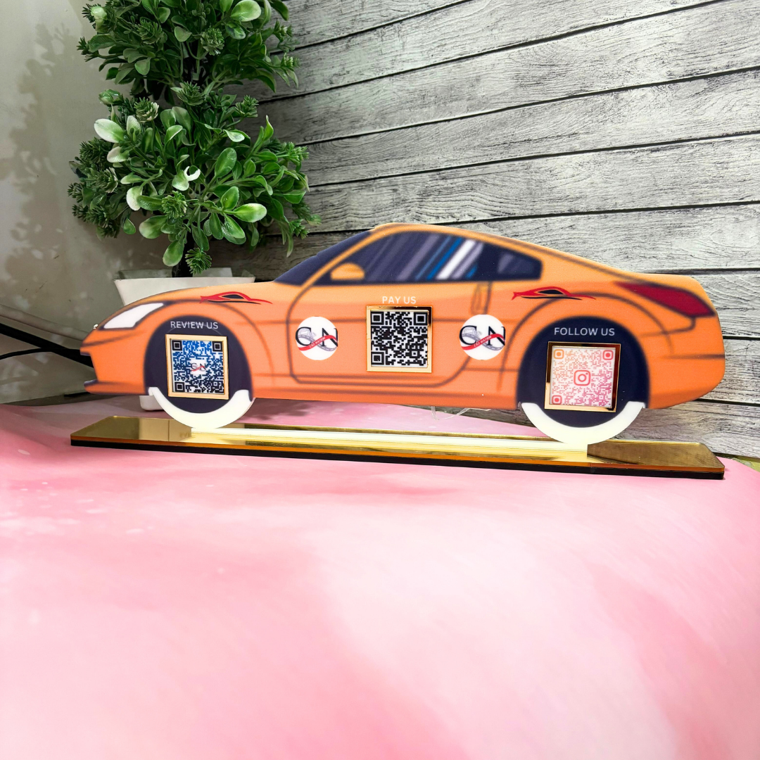 3 QR| CUSTOMISED QR STANDEE FOR AUTOMOBILE -THEMED