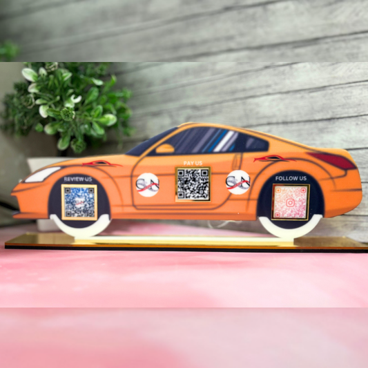 3 QR| CUSTOMISED QR STANDEE FOR AUTOMOBILE -THEMED