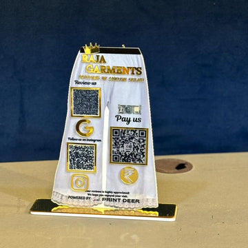 3-in-1 Premium Customized QR Standee for Garment Showrooms
