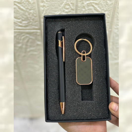 Premium 2 in 1  engraved keychain & pen Gift Set  | Best Corporate Gift