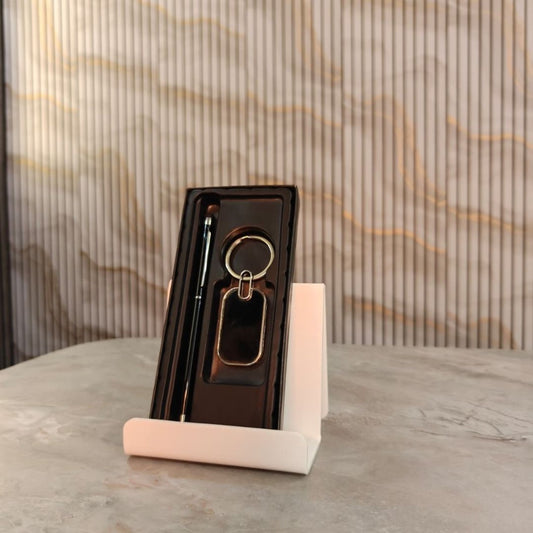 Engraved Premium Metal Keychain & Pen – Corporate Gift Combo