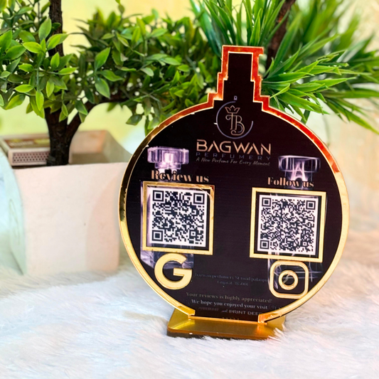2 QR | Customized Perfume Bottle shape standee