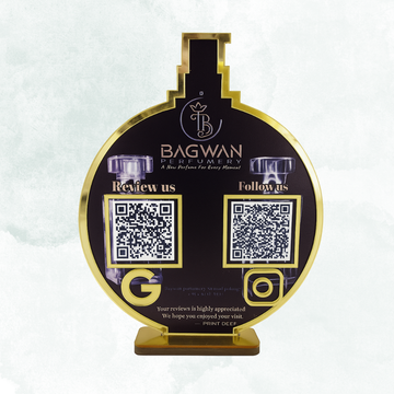 2 QR | Customized Perfume Bottle shape standee