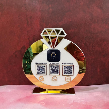 3QR| CUSTOMISED DIAMOND SHAPE QR STANDEE FOR JEWELLERS