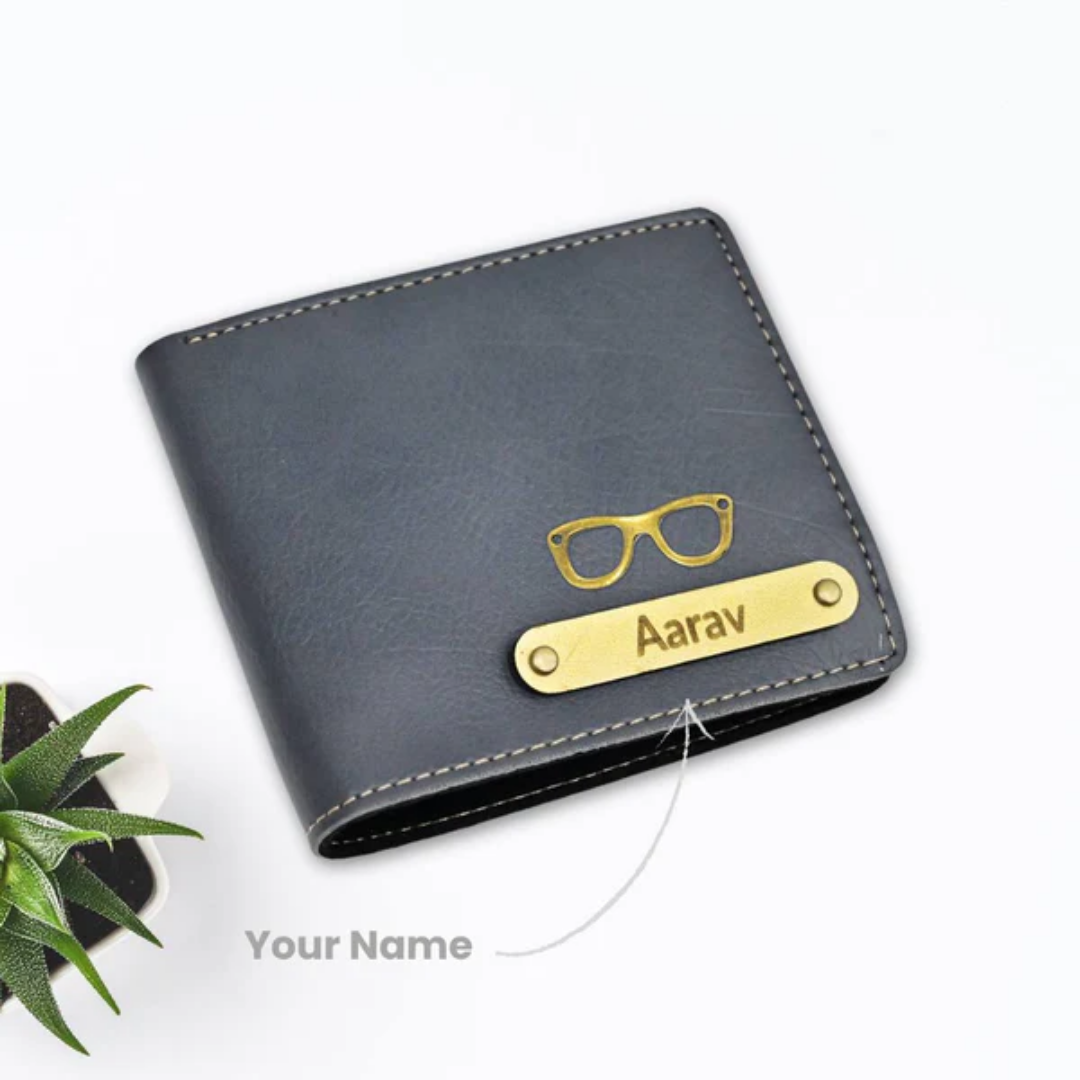 Textured Men's Wallet | Customized With Name & Charm | Perfect for Gift